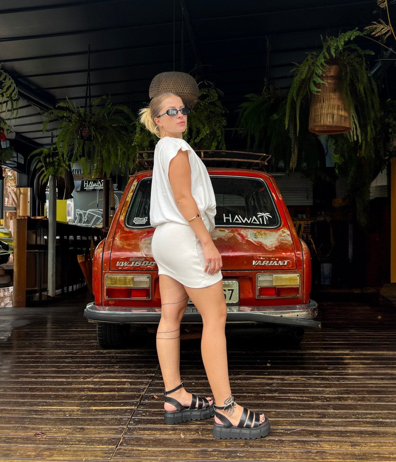 Conjunto Regata oversized com Mini saia canelada Offwhite