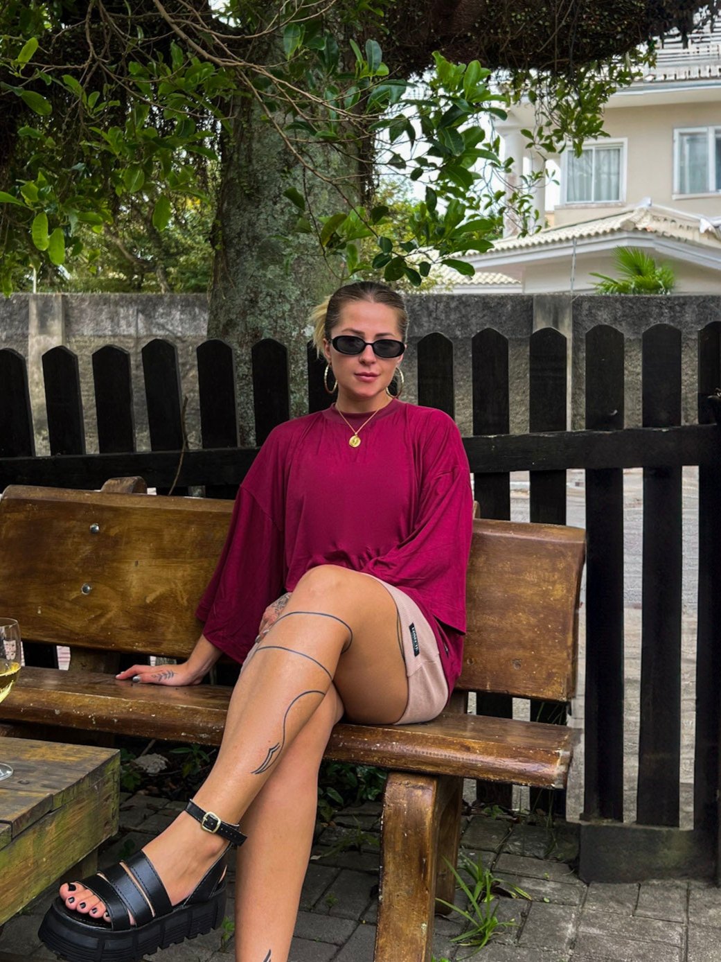 Camiseta Oversized Marsala