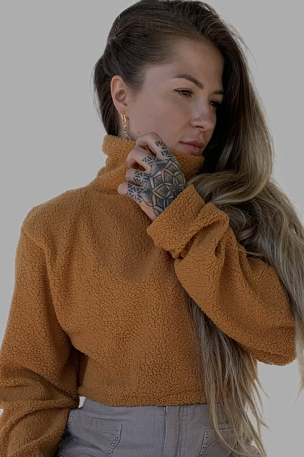 Casaco Carneirinho Cropped Feminino
