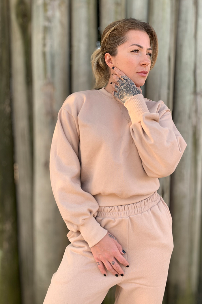 Calça Básica Moletom Nude