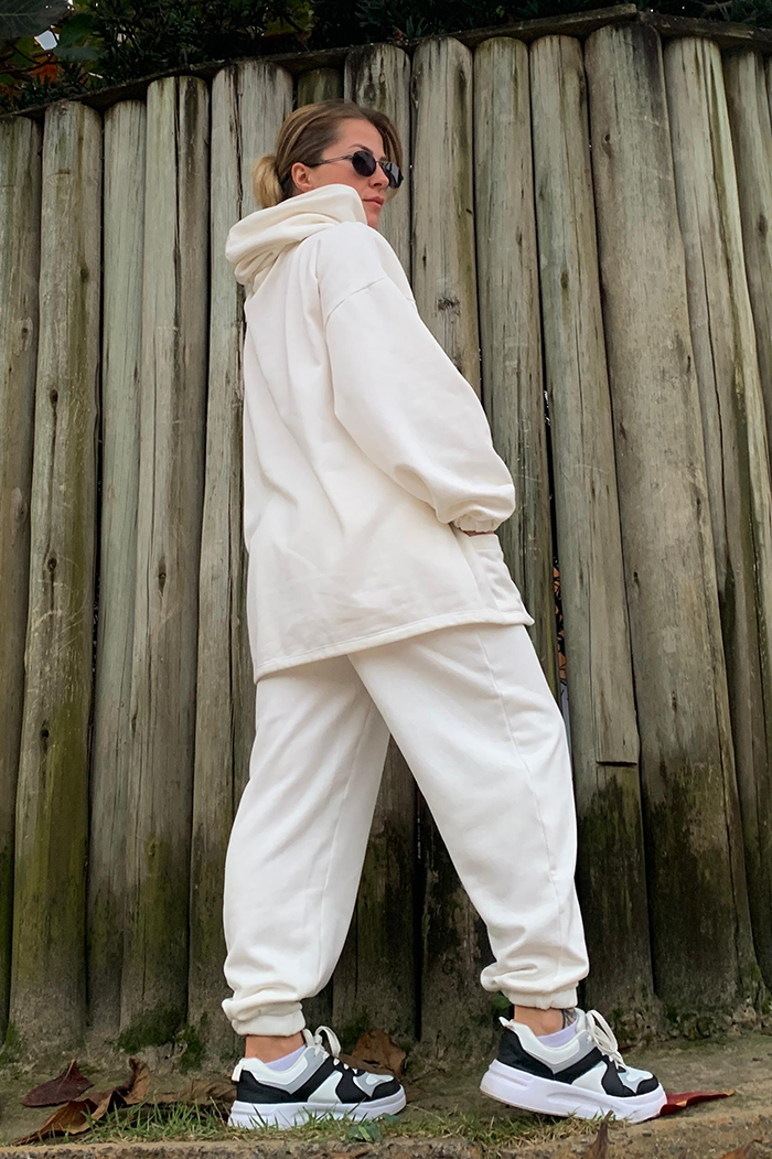 Conjunto Canguru Longo Moletom OffWhite