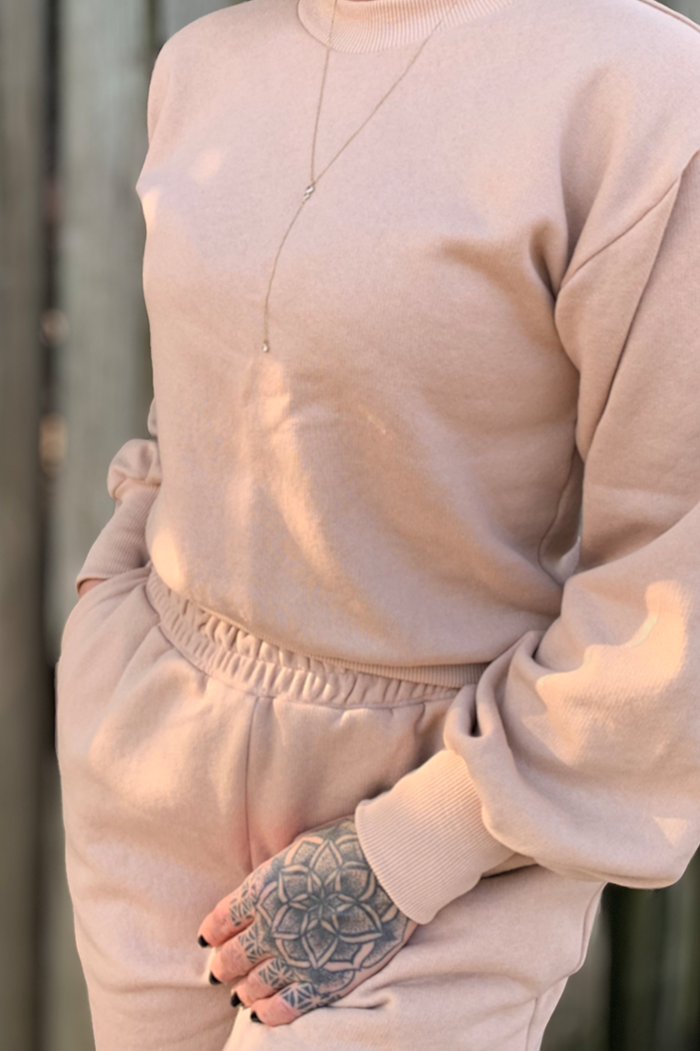 Calça Básica Moletom Nude