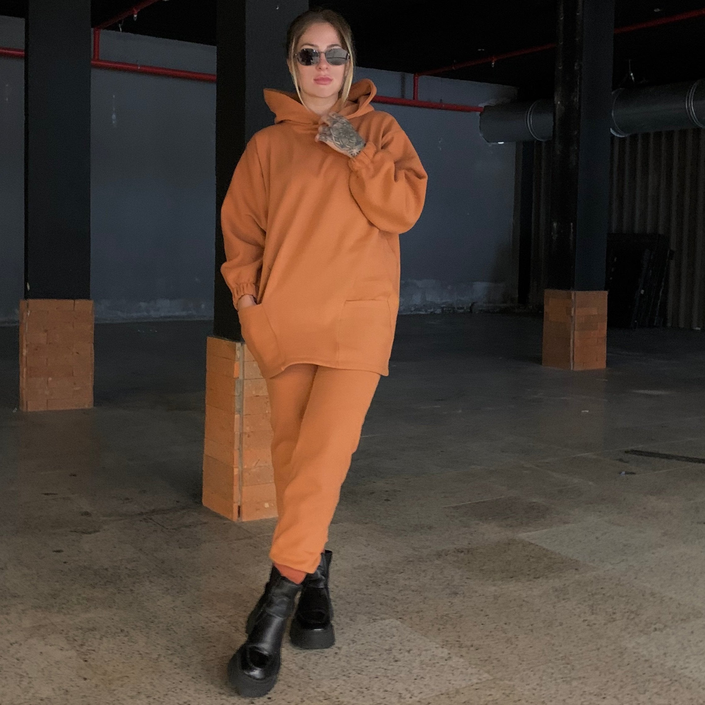 Conjunto Canguru Longo Moletom Telha