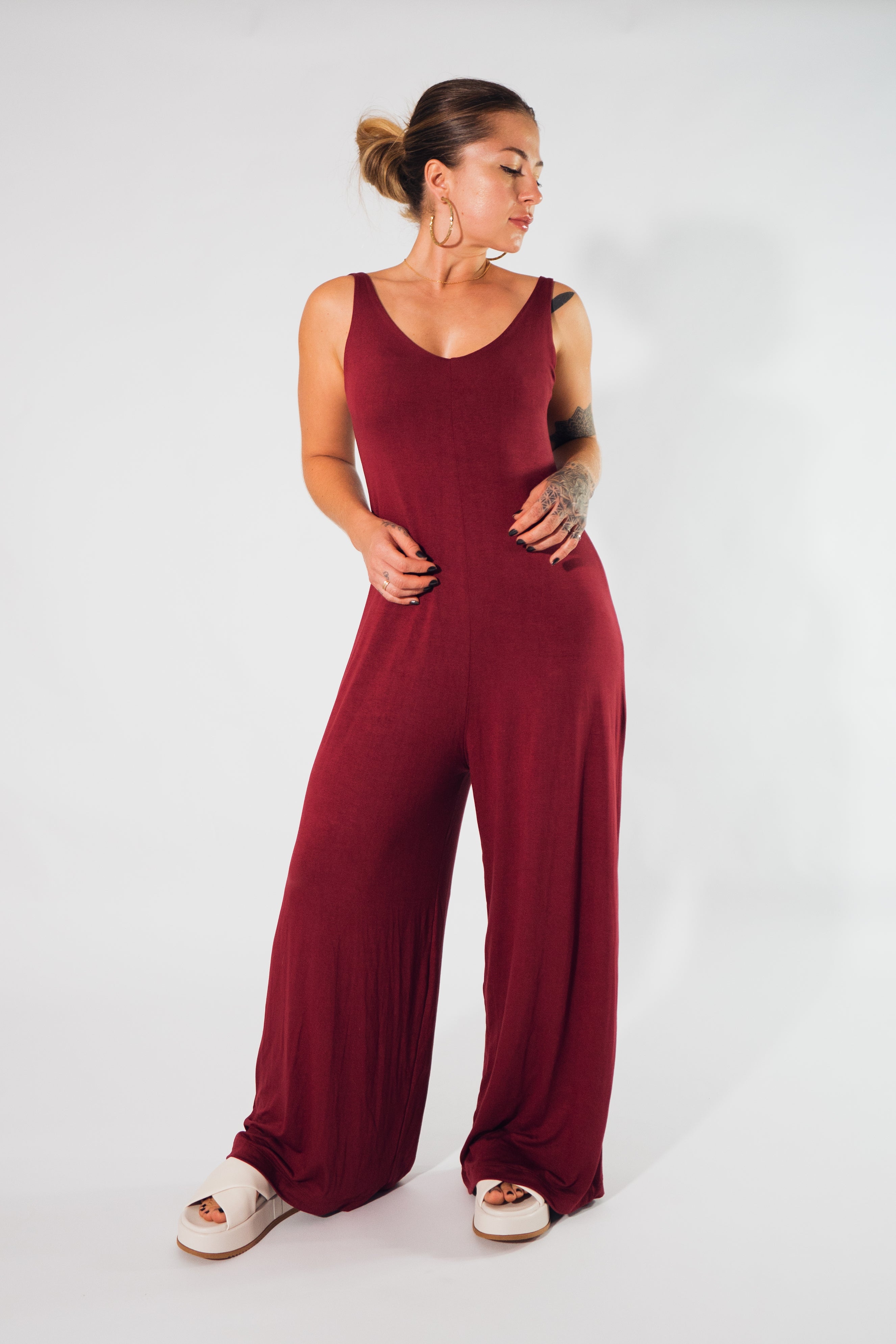 Macacão Amplo Marsala