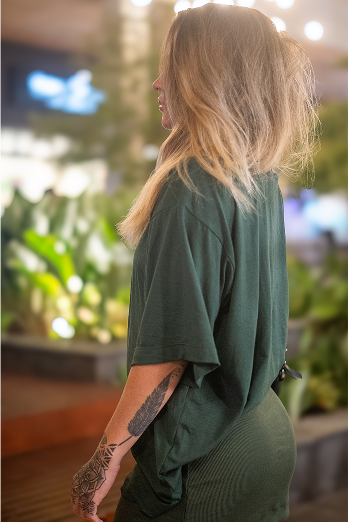 Conjunto Oversized + Mini Saia Canelada Militar