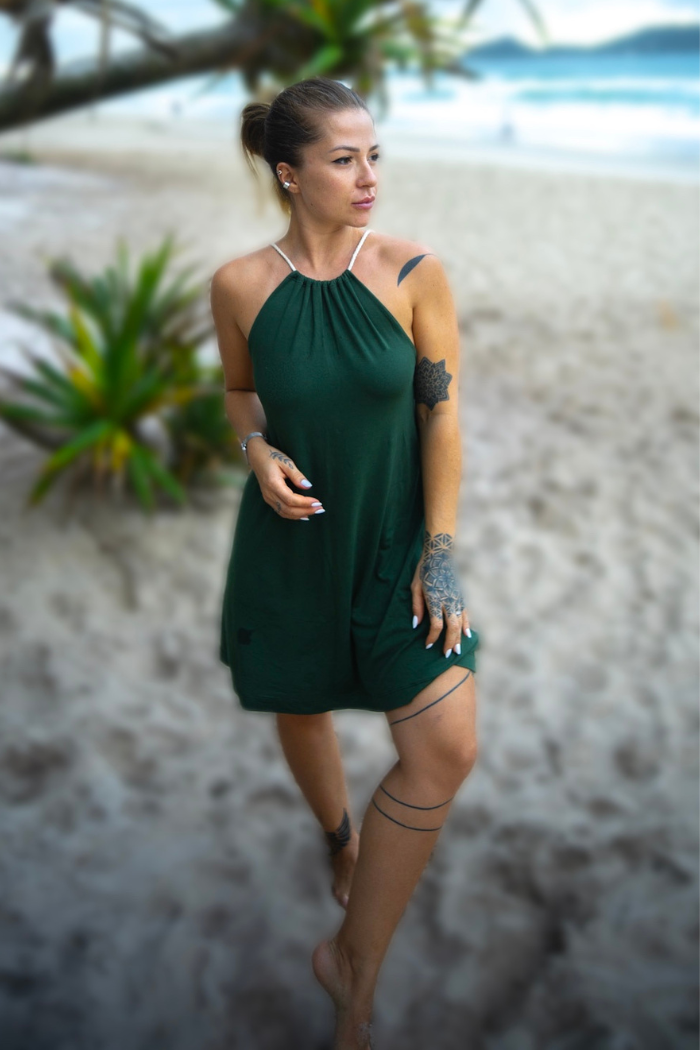 Vestido Frente Única Curto Militar