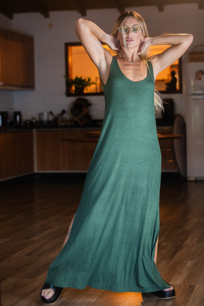 Vestido Amplo Militar