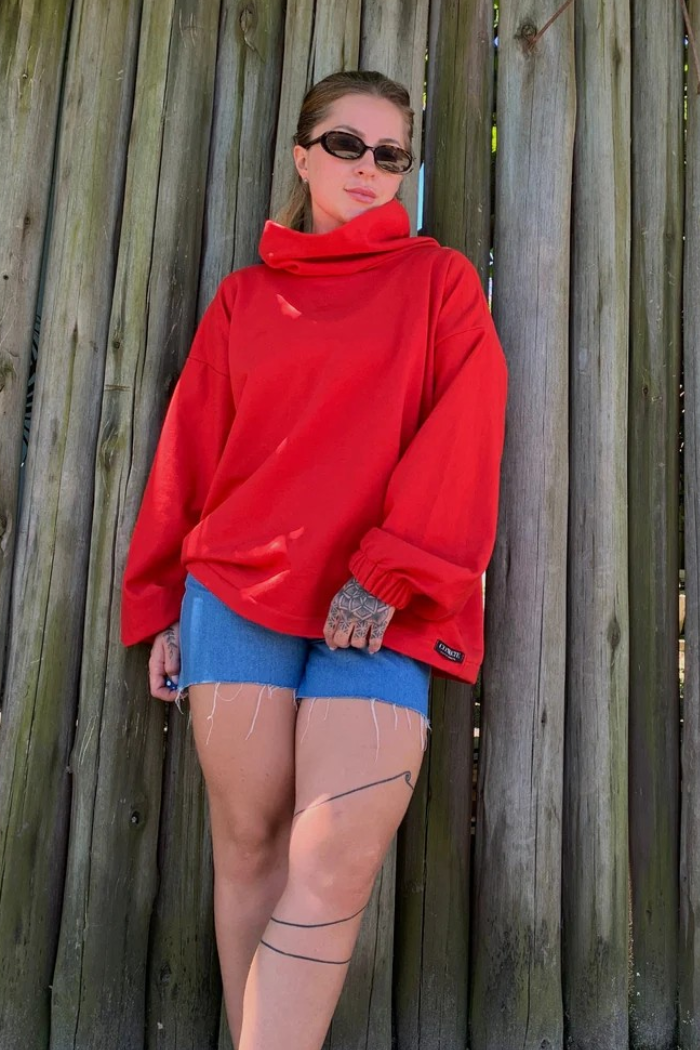 Moletom Gola Alta Vermelho