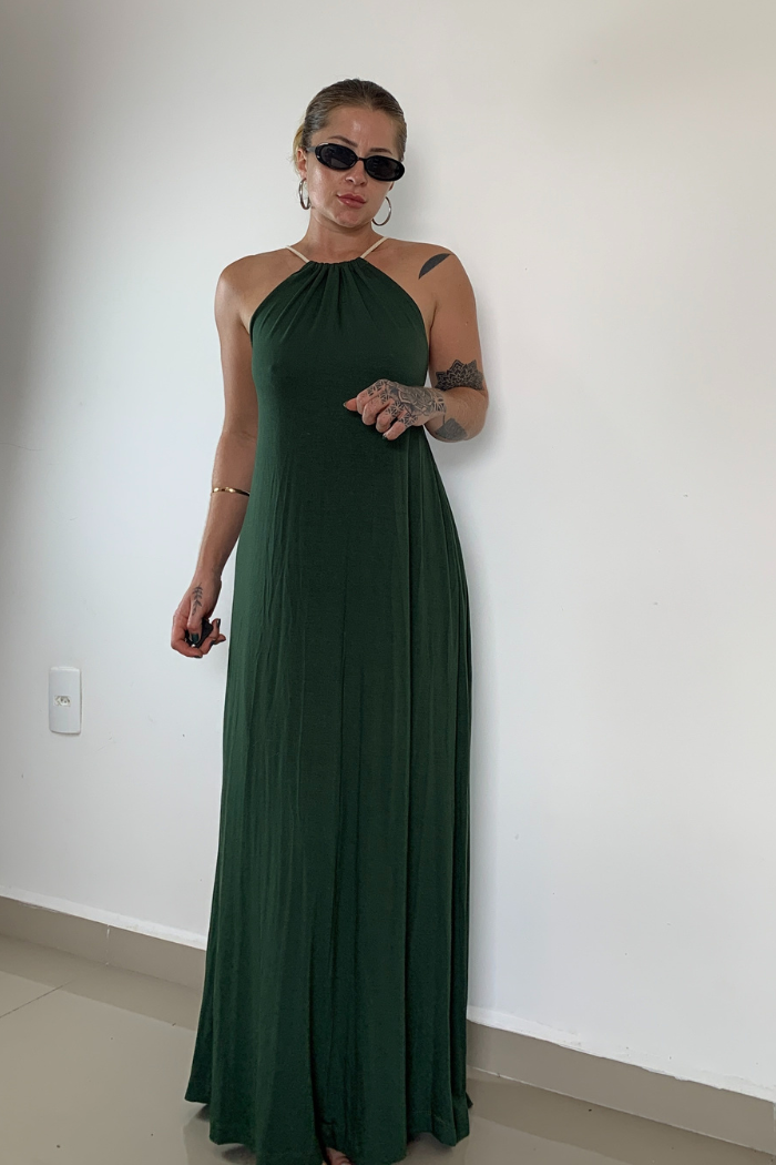 Vestido Frente Única Longo Militar