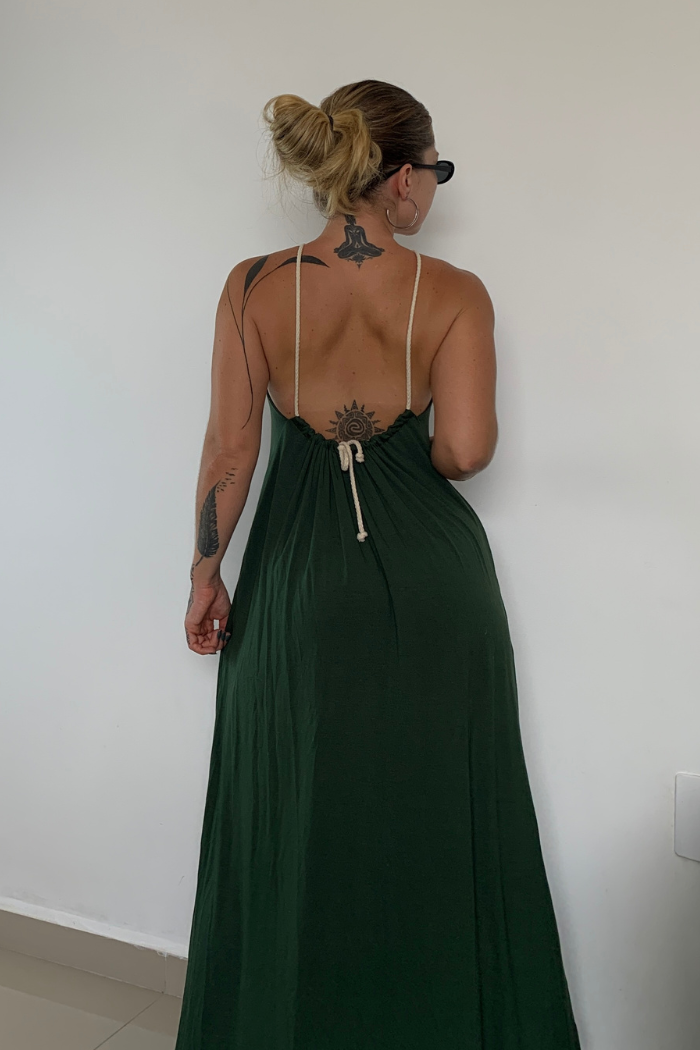 Vestido Frente Única Longo Militar