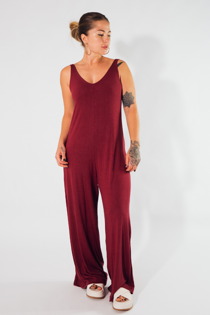 Macacão Amplo Marsala