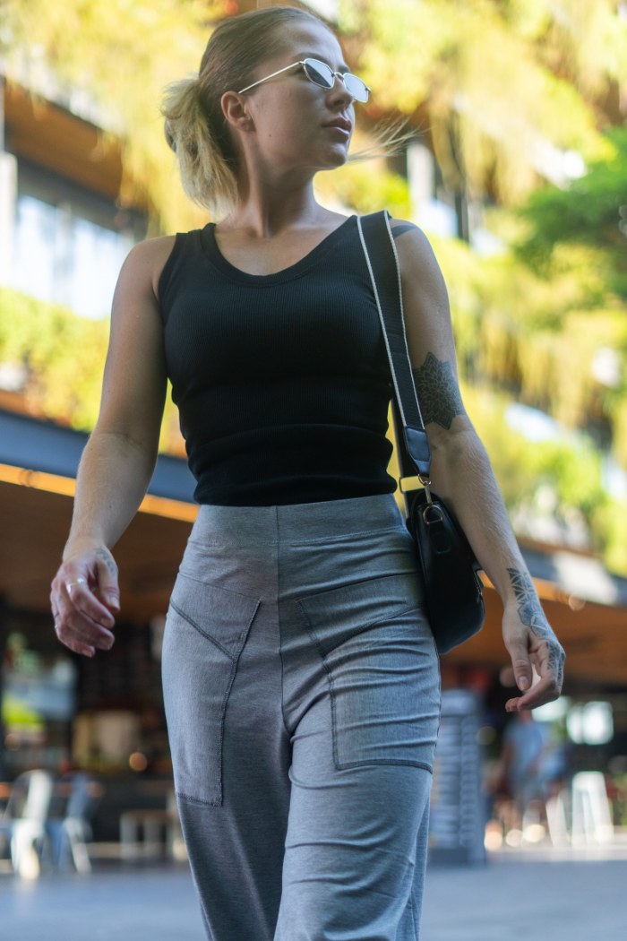 Calça Pantalona Cinza