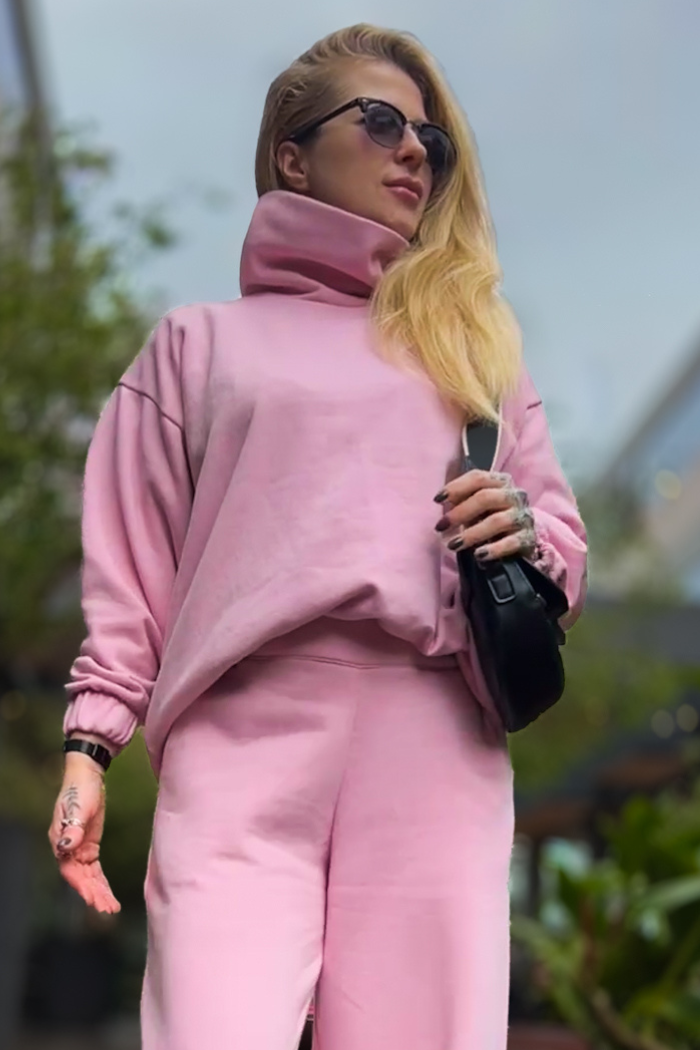 Moletom Gola Alta Rosa Baby