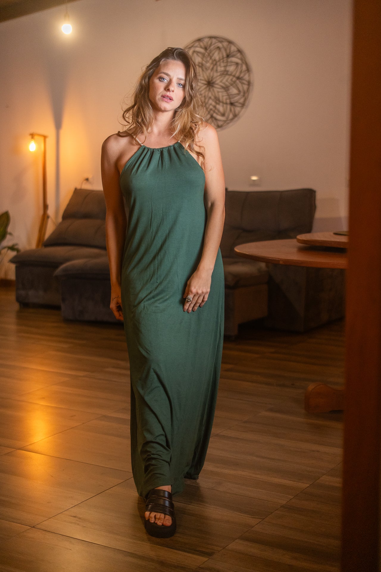 Vestido Frente Única Longo Militar