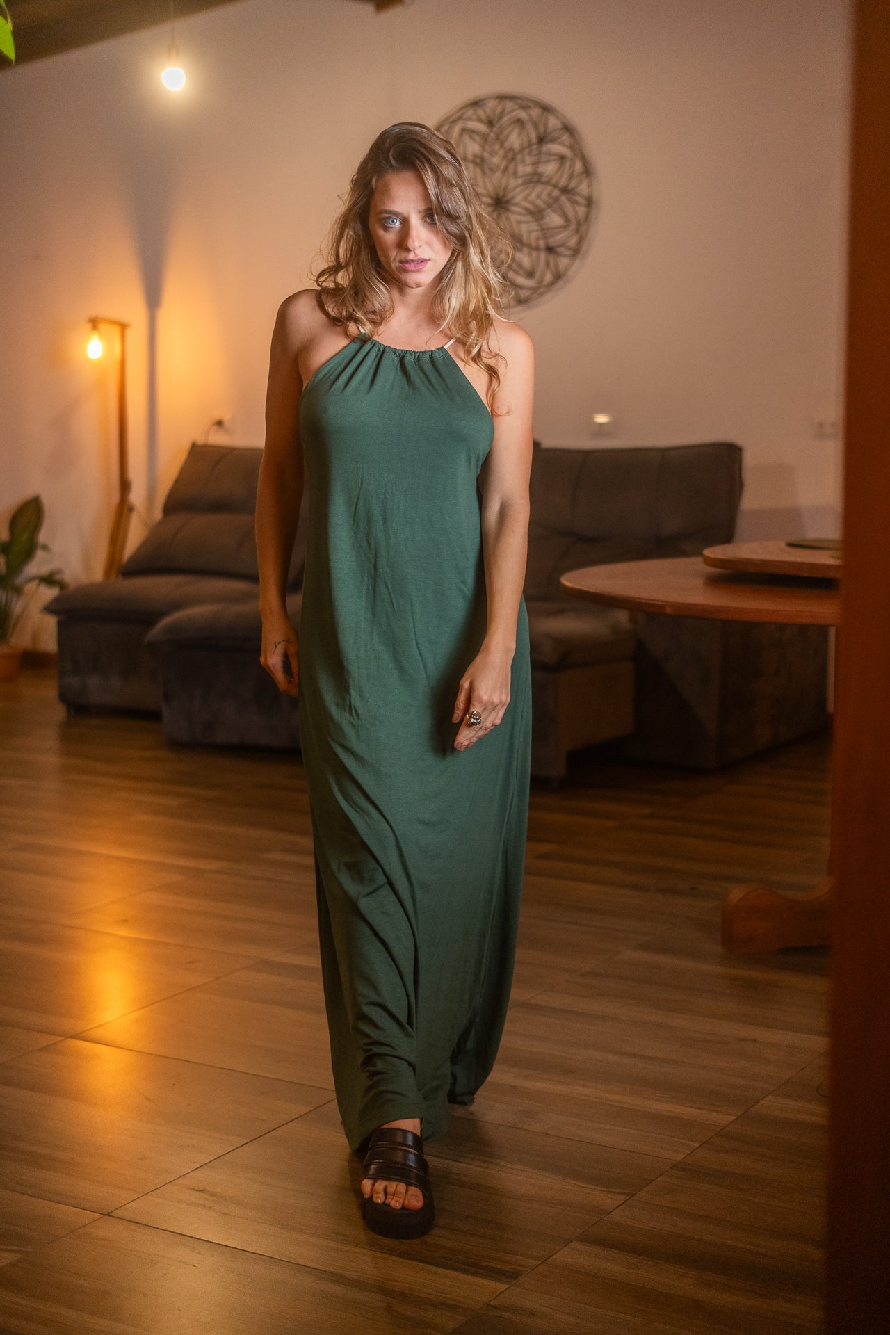 Vestido Frente Única Longo Militar