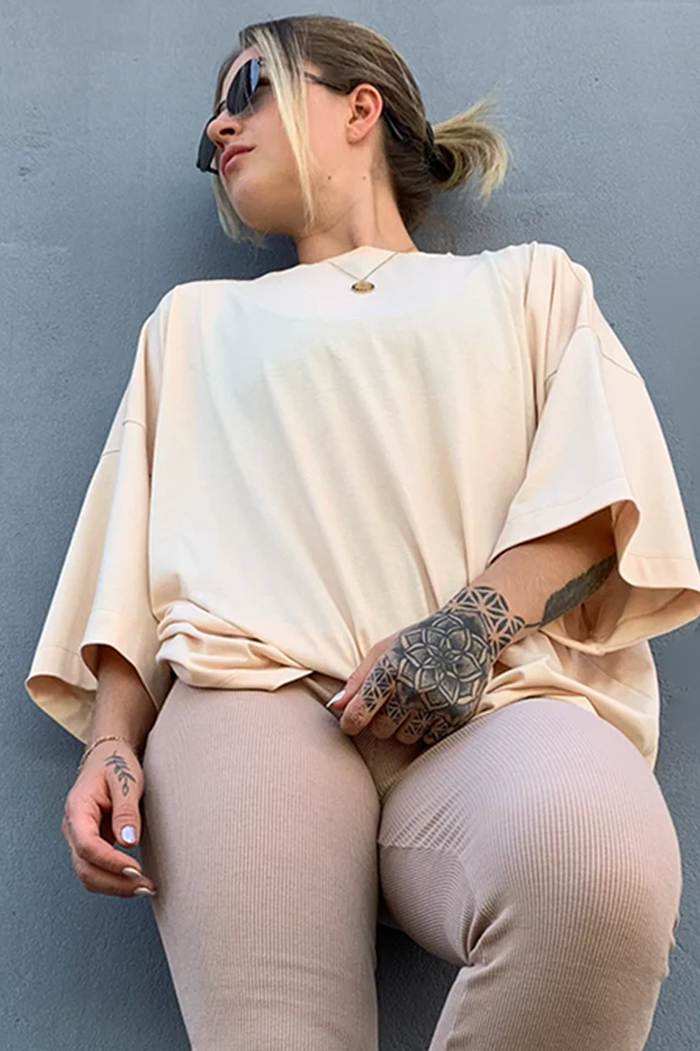 Camiseta Oversized Creme