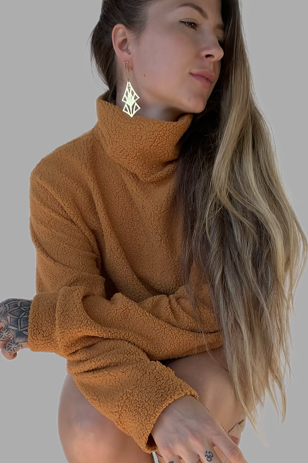 Casaco Carneirinho Cropped Feminino