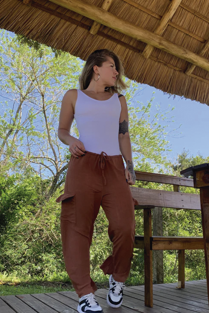 Conjunto Calça Cargo + Body