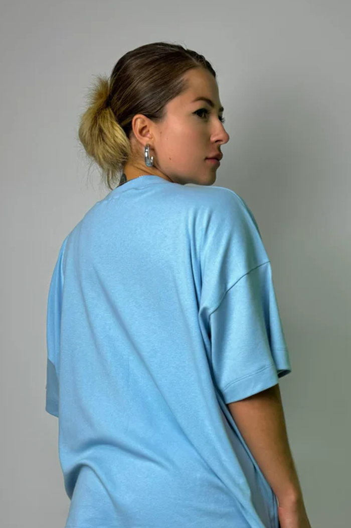 Camiseta Oversized Azul Baby