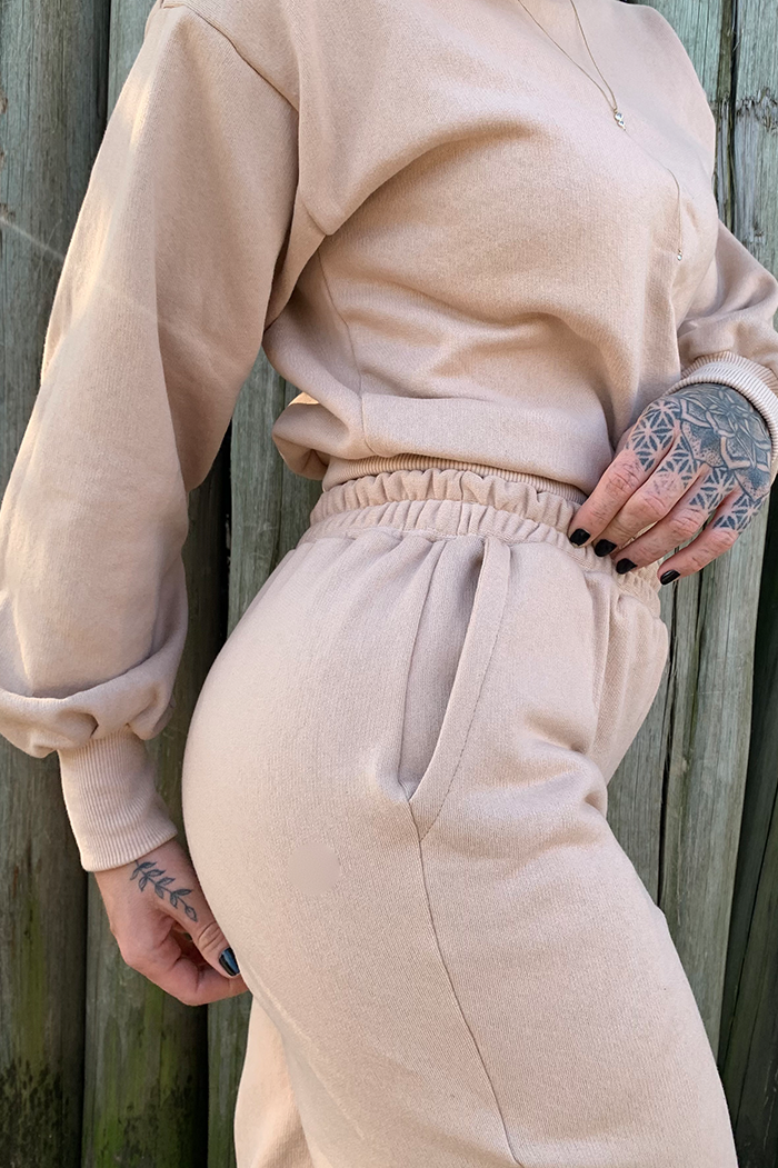 Conjunto Cropped Moletom Nude