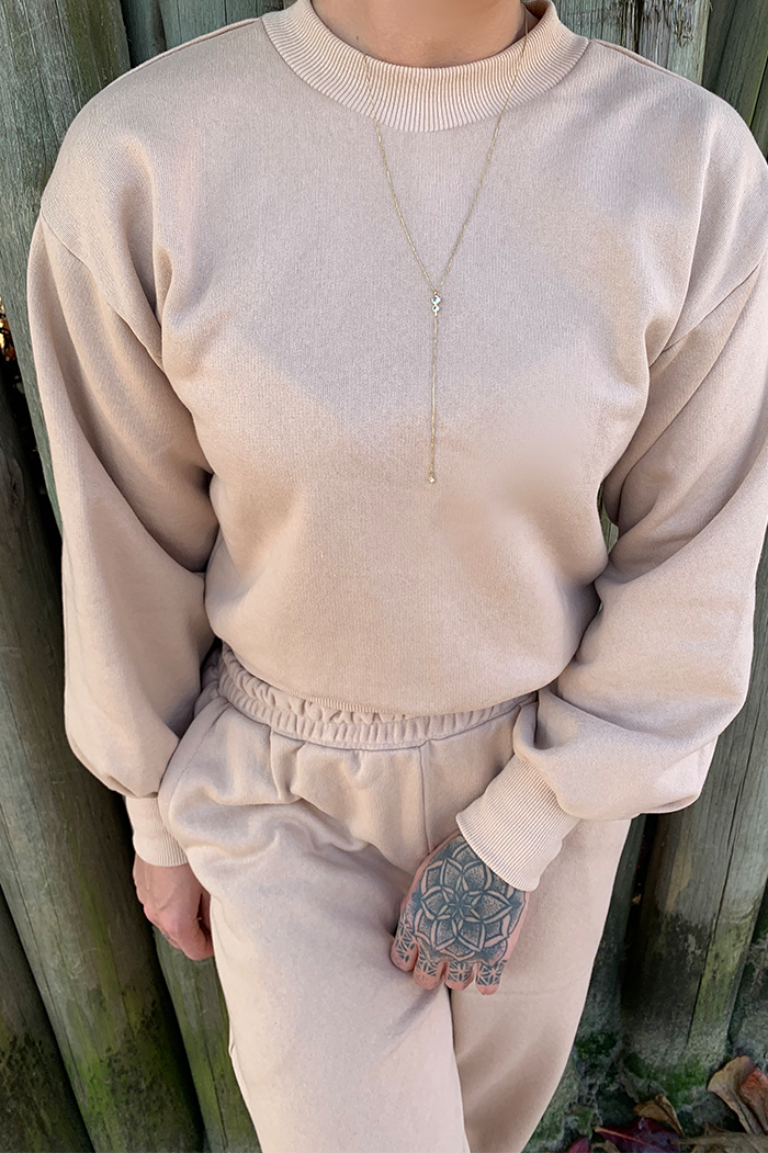 Calça Básica Moletom Nude