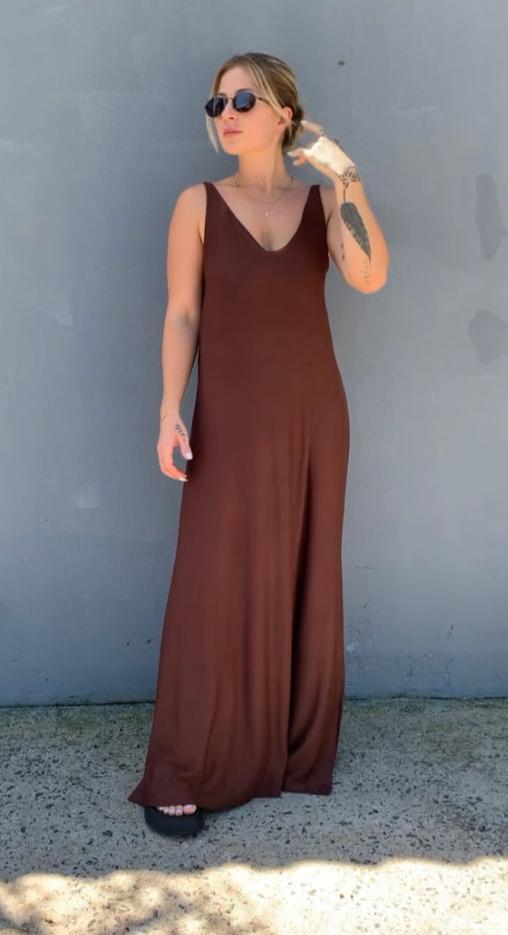 Vestido Amplo Marrom