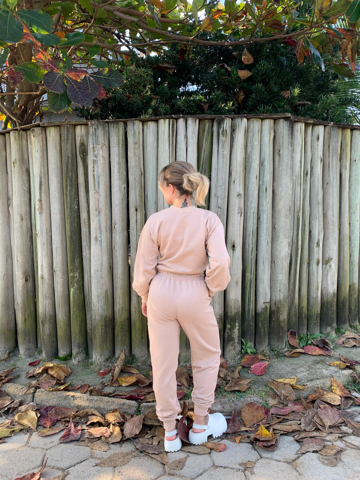 Calça Básica Moletom Nude