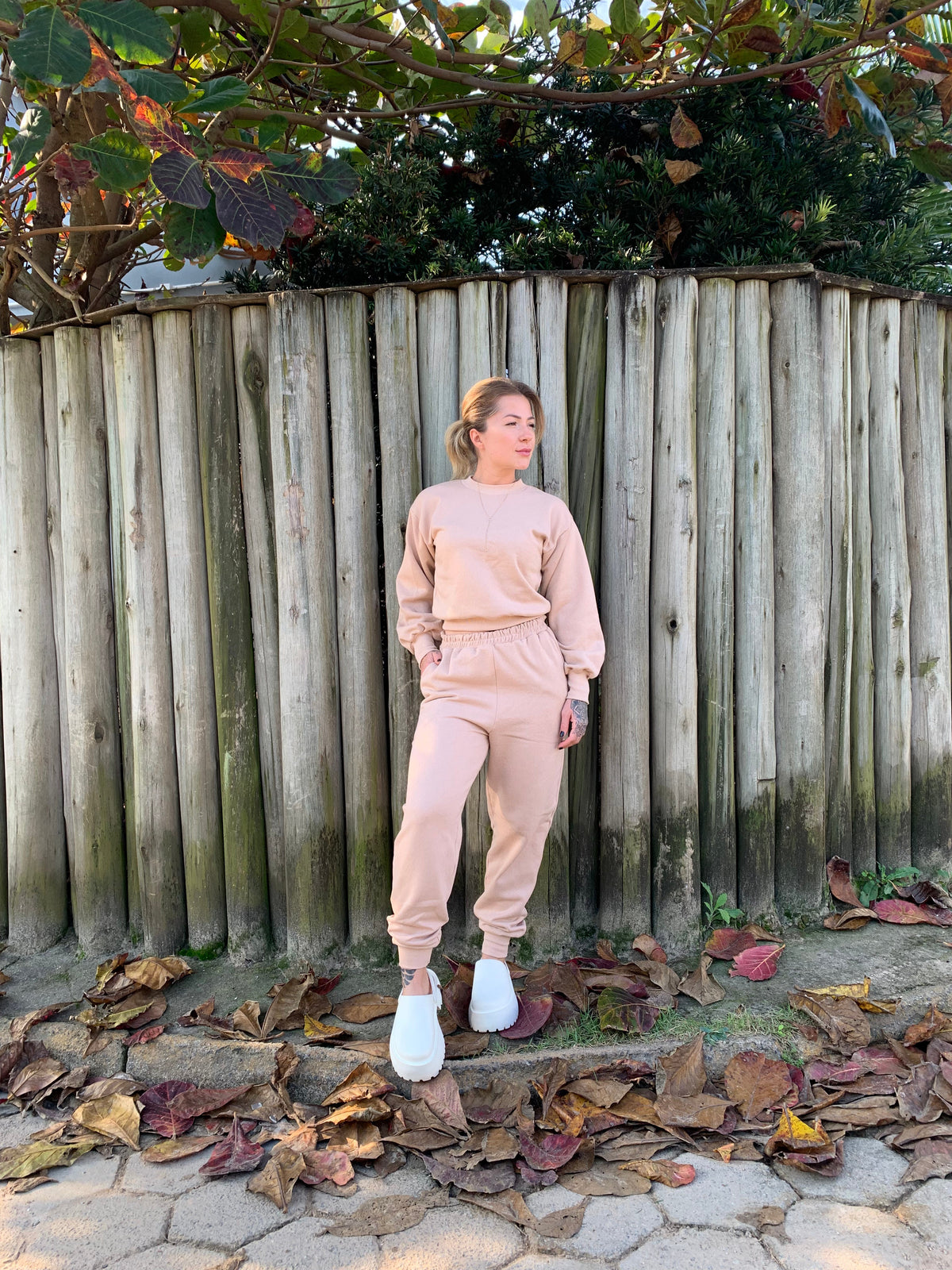 Calça Básica Moletom Nude