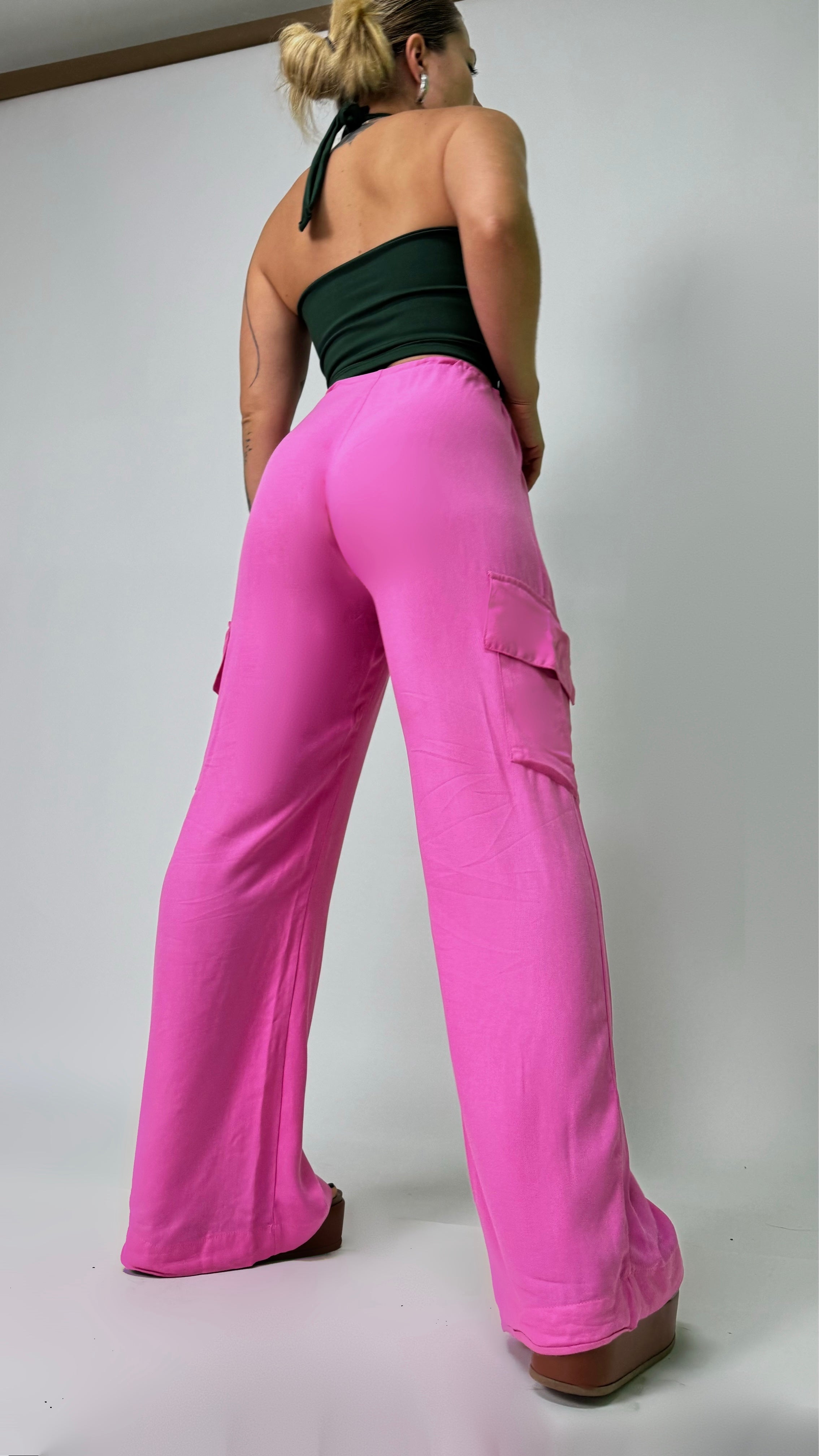 Calça Cargo Rosa Feminino