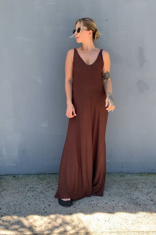 Vestido Amplo Marrom
