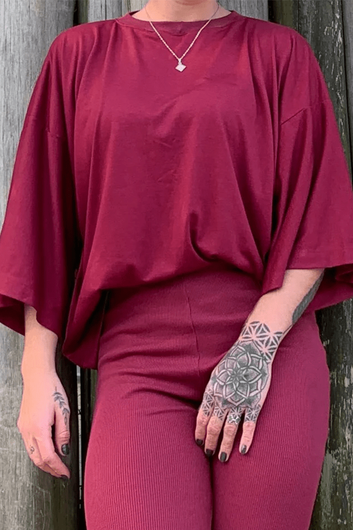 Camiseta Oversized Marsala