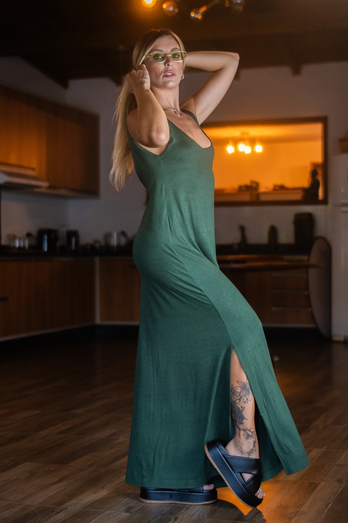 Vestido Amplo Militar