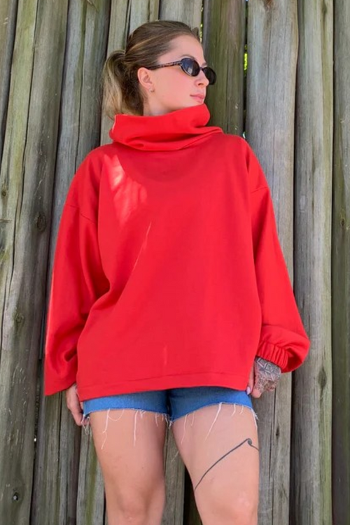 Moletom Gola Alta Vermelho