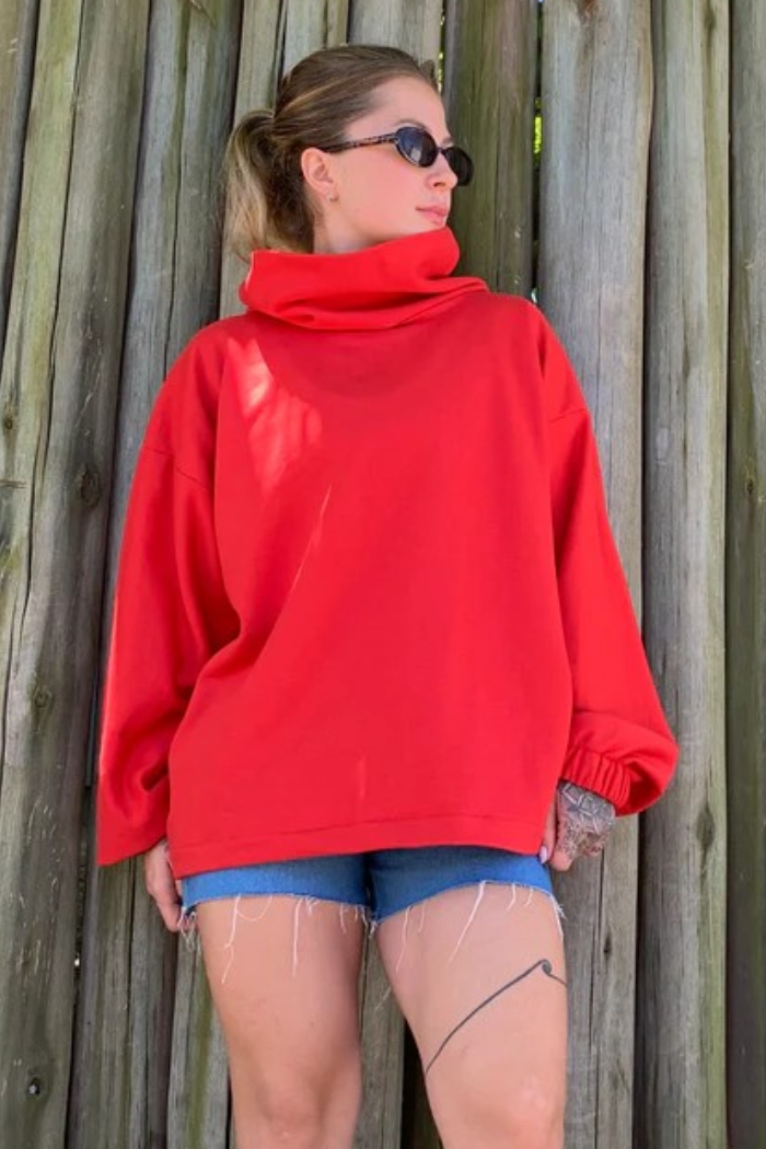 Moletom Gola Alta Vermelho