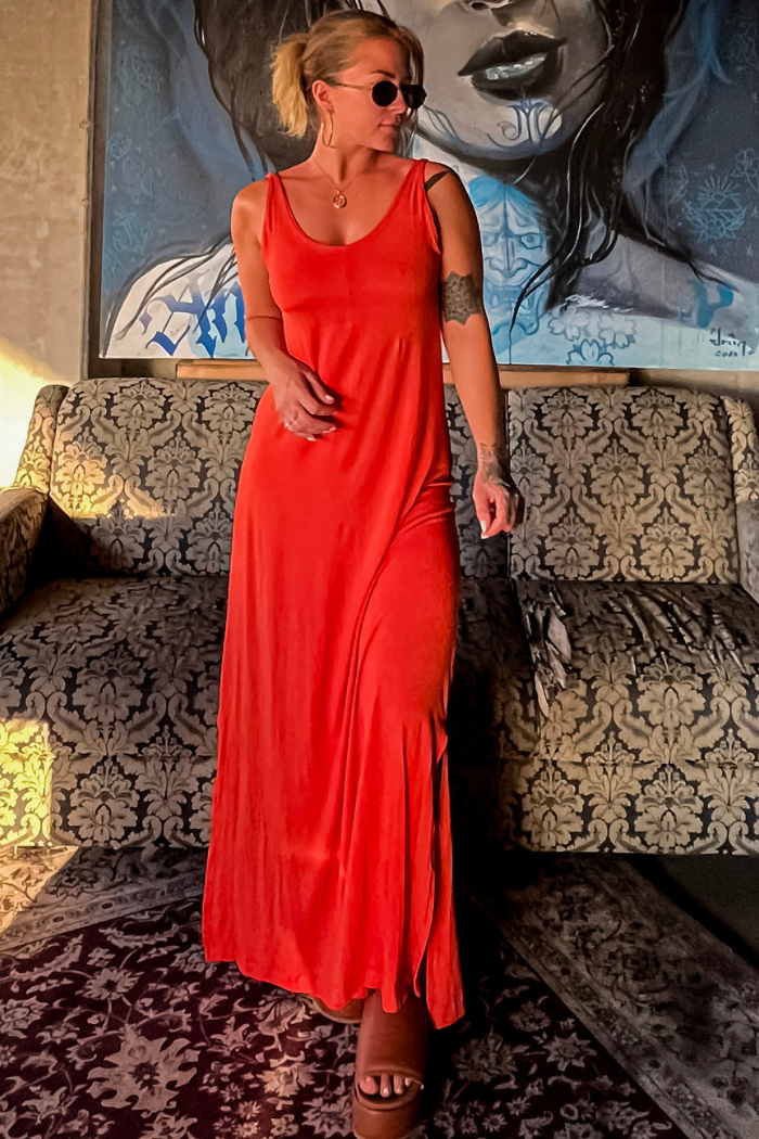 Vestido Amplo Telha