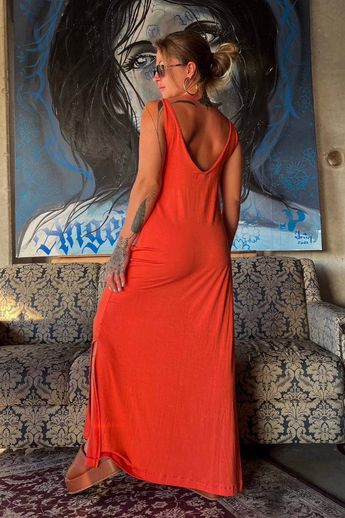 Vestido Amplo Telha