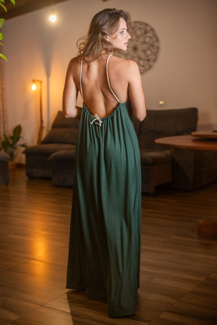 Vestido Frente Única Longo Militar