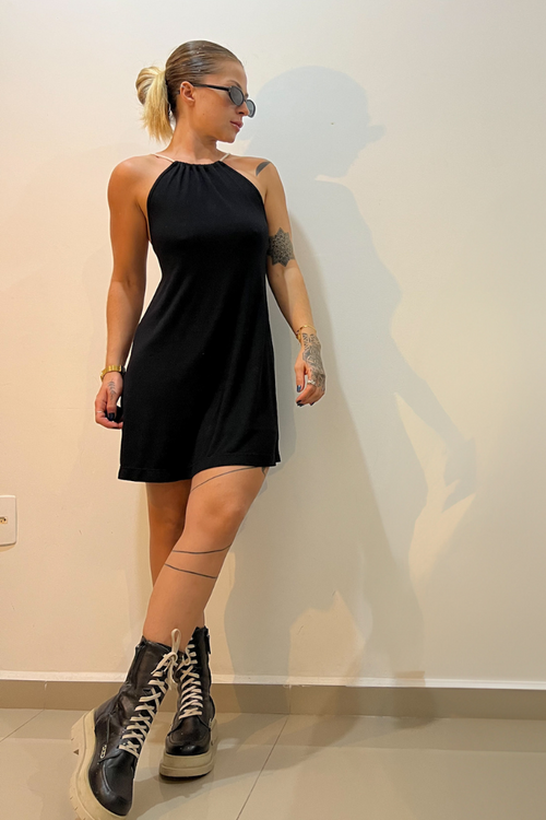 Vestido Frente Única Curto Preto