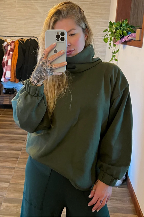 Moletom Gola Alta Verde Militar