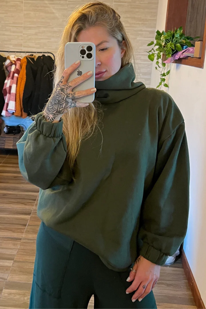 Moletom Gola Alta Verde Militar